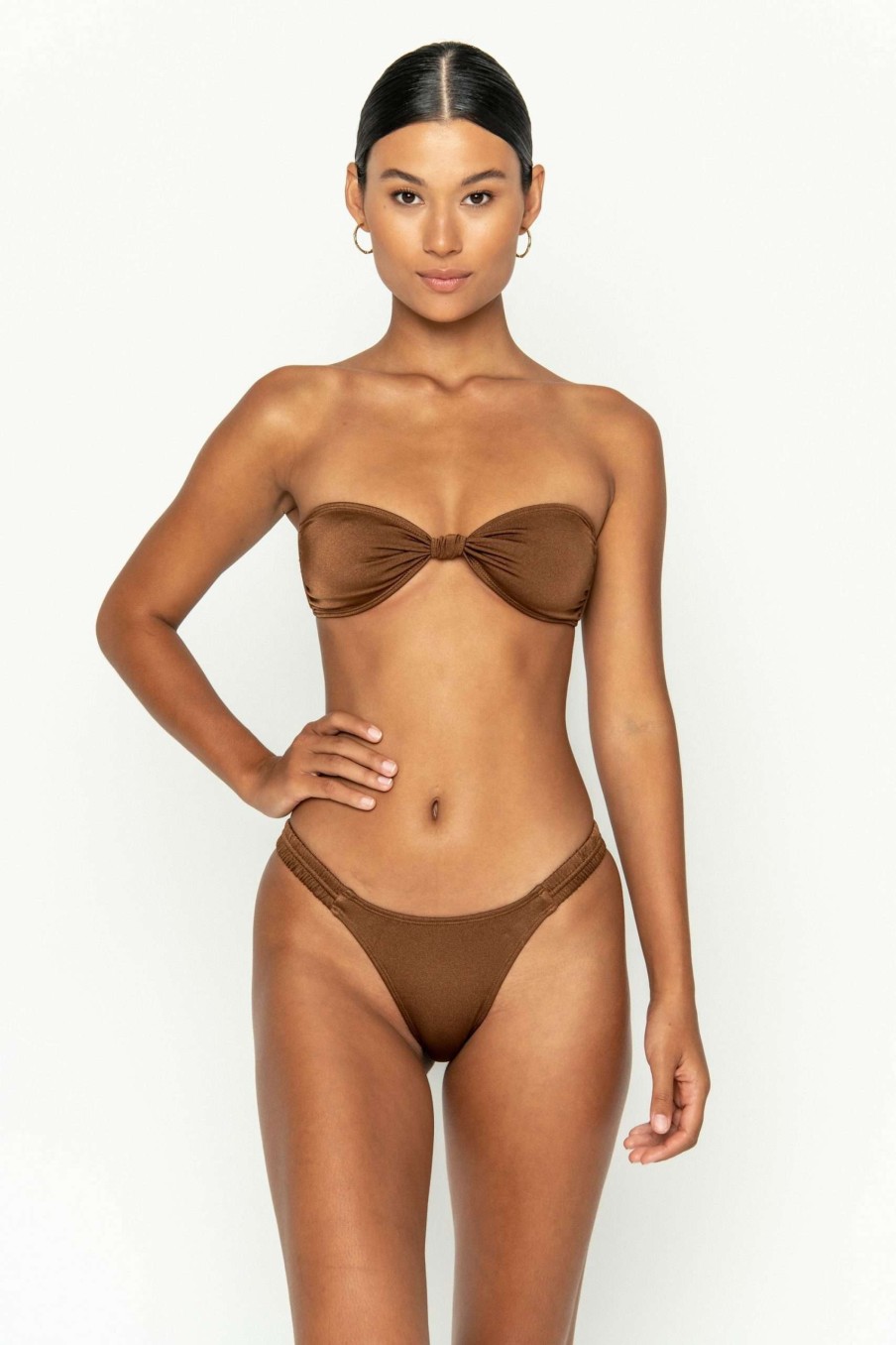 Tops * | Sale Marlowe Rum Bandeau Bikini Top Pascolo