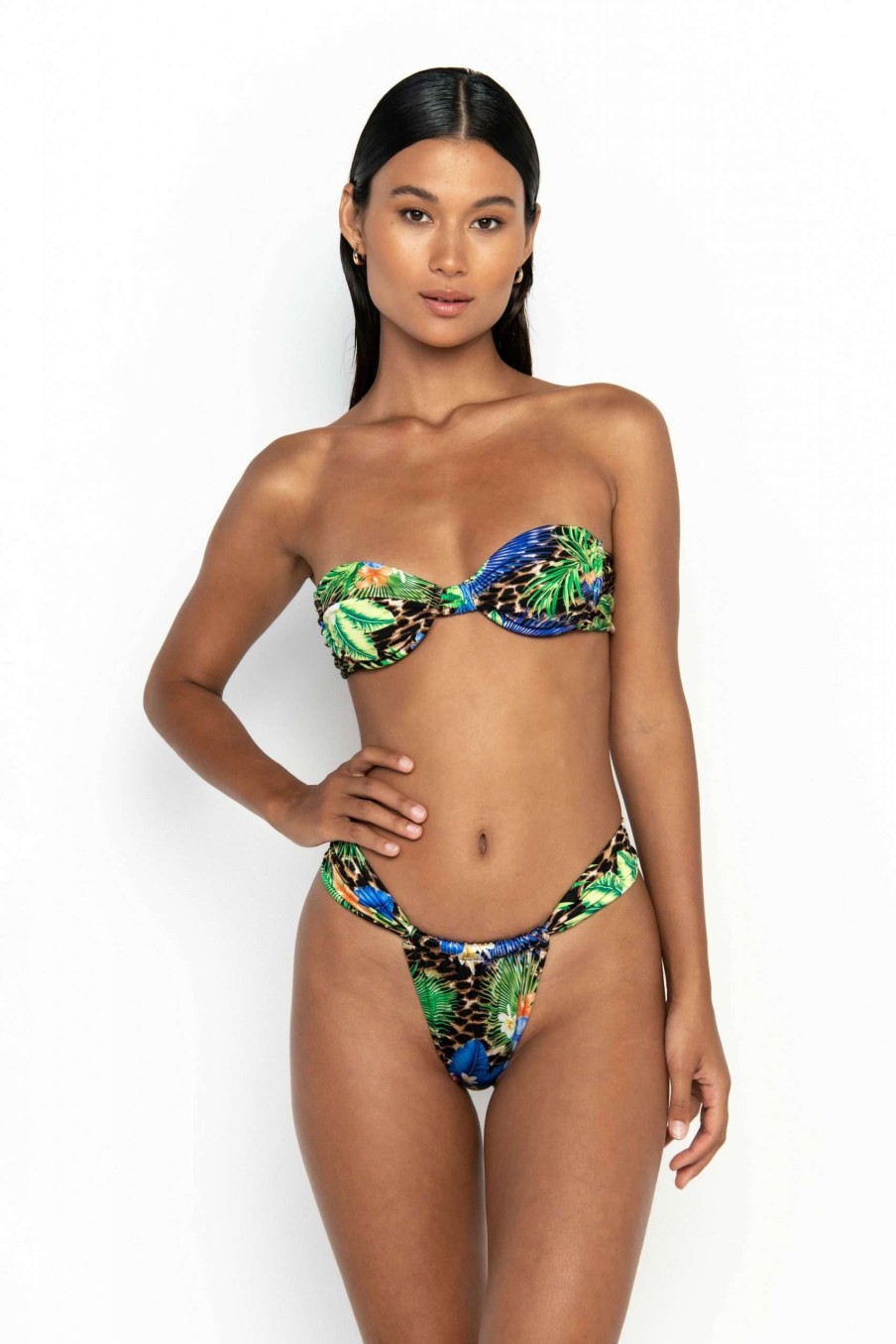 Tops * | Exquisite Gifts Rylee Floral Balconette Bikini Top Leopard