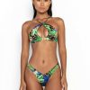 Tops * | Excellent Quality Anais Floral -Halter Bikini Top Leopard